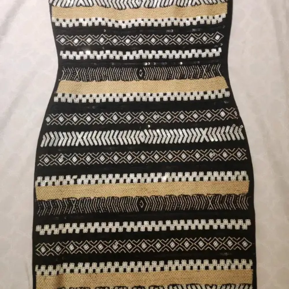 Sequin Mini Strapless Dress